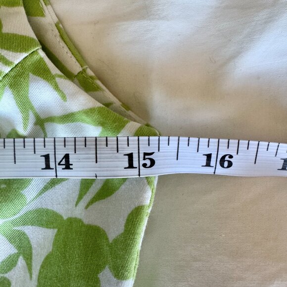 Lime Green and Off White Floral Tea Dress Vintage - Picture 8 of 12